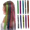 AZIDWERYQ 10 pz estensioni dei capelli coda di procione 18 pollici strisce colorate stampate parrucche pezzo sintetico lungo dritto clip-in estensioni dei capelli per le donne uso quotidiano