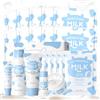 BeauBase Latte Set Skincare Viso Completo 20 pezzi Set Regalo Donna | Kit Cura Della Pelle con Detergente Tonico Siero Contorno Occhi Crema e Maschere, per Mujer y Niñas Idratante e Nutriente