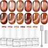 Nicedeco Set Smalto Gel Occhio di Gatto Magnetico Fine, 6 Colori 5ml-Effetto Olografico UV LED con Glitter Rosso Marrone, Rimovibile con Magnete per Nail Art Fai-da-Te e Salone, Kit6-68