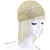 Generico Copricapo elastico da Donna con Perline - Accessorio Vintage Stile Anni '20, Gatsby, Cleopatra e Danza del Ventre, Ideale per Matrimoni, Feste a Tema, Cosplay, Eventi e Spettacoli (Oro)