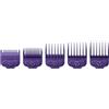 Andis 666795 Pettini magnetici in nano-argento con prestazioni di lunga durata, misure 1/16, 1/8, 1/4, 3/8, 1/2, per tagli e stili professionali - Viola