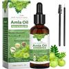 Giugio Amla Olio per capelli, 60 ml, olio per la cura dei capelli, olio vegetale naturale puro, riduce la caduta dei capelli, per una crescita sana dei capelli, nutre il cuoio capelluto, le sopracciglia e le
