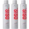 Schwarzkopf Professional OSiS Freeze Lacca per capelli a lunga durata, finitura liscia anti umidità, protezione termica, fissaggio forte, 300 ml, confezione da 3