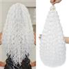 FANLUTYIN 22 Inch Curly Crochet Braiding Hair 3 Packs Ocean Wave Crochet Hair Extensions Deep Wave Synthetic Braiding Hair Curls Hair Twist Water Wave Braided Hair (White, 22 Inch 3 Packs)