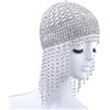 Generico Copricapo elastico da Donna con Perline - Accessorio Vintage Stile Anni '20, Gatsby, Cleopatra e Danza del Ventre, Ideale per Matrimoni, Feste a Tema, Cosplay, Eventi e Spettacoli (Argento)