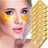 Jiasoval Maschere per il trattamento degli occhi in oro 24K, Jiasoval 20 paia di gel naturale sotto gli occhi, maschera per occhiaie, rimuovi borse e occhi gonfi, antirughe, idratante, lenitiva