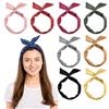 MEZOKUCEL 9 pcs Fascia vintage con fiocco per capelli, fascia per capelli in filo, fasce per capelli da donna, fasce per capelli con filo flessibile, colorata (colore)