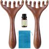 zwxqe Wooden Scalp Massager, Head Massage Combs, 5.91x2.83 Inches 6-Claw Relaxation Tool, Wood Head Brush, Spa Relaxation Accessory for Men Women Neck Body Face Home Use