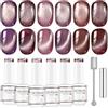 Nicedeco Set Smalto Gel Occhio di Gatto Magnetico Fine, 6 Colori 5ml-Effetto Olografico UV LED con Glitter Viola, Rimovibile con Magnete per Nail Art Fai-da-Te e Salone, Kit 6-69