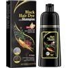 Utapossin Shampoo per capelli nero naturale - 500 ml - 3 in 1 per la cura e la tintura dei capelli neri, ideale per uomini e donne. Copertura istantanea in 10-15 minuti, risultato naturale e duraturo