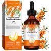 Abodiuss Olio di olivello spinoso spremuto a freddo, olio vegetale vergine per viso, corpo e capelli, olio di olivello spinoso ricco di omega-7 (omega-3, 6 e 9) e vitamina E, olio di polpa di olivello spinoso