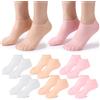 QALPOM 6 Paia Calzini in Silicone Idratanti per Piedi Secchi e Talloni Screpolati, Maschera Piedi Riutilizzabile per Cura e Idratazione, 3 Colori, Taglia Unica per Uomo e Donna