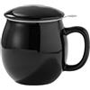 Yundu Tazza da tè in porcellana con colino da tè e coperchio, tazza con coperchio per infusione, regalo per la festa del papà, Natale per genitori, tazza divertente per uomini, donne, lui, lei, 360 ml