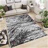 GBiancheria Tappeto Essenza by Suardi Nero - Lavabile in Lavatrice, Antiscivolo, Pelo Corto Jacquard - Design Moderno Astratto in Bianco e Nero - Made in Italy - per Soggiorno o Camera (140x200 cm)