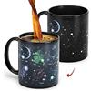 MUGKISS tazza cambia colore 11oz, ceramica riscaldata delicata novità tazza da caffè, tazze a 12 stelle, regali spaziali, tazze divertenti per uomini, compleanni, Halloween.