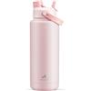 POWCAN Borraccia Isolata da 40oz con Cannuccia 2 in 1 e Coperchio con Beccuccio, Mantiene Freddo 24 Ore, a Prova di Perdite, Senza BPA, Borraccia in Acciaio Inossidabile a Doppia Parete (Cotton Candy)