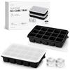 iyes.top Stampo Ghiaccio Silicone con Coperchio, Cubetti Ghiaccio Freezer, Stampi Ghiaccio Silicone 15 Cubetti Facile Rilascio, Vaschetta Riutilizzabile senza BPA per Bevande, Confezione da 2