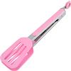 Hoshen - Pinze da cucina in silicone da 26,5 cm, maniglie in acciaio inox, clip anti-scottatura, per pane, bistecca a scomparsa, colore: Rosa
