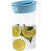Pomurom Brocca in plastica con coperchio, 1,5 l/2 l, per frigorifero, per succhi, limonata, latte, bevande fredde o calde, bottiglia per picnic