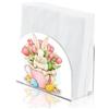 SUPERDANT Portatovaglioli Con Coniglio Tazza Tema Pasquale Porta Fazzoletti In Acrilico Supporto Per Tovaglioli Autoportante Dispenser Scatola Di Fazzoletti Per Cucina Tavolo Ristorante 12.5x5x10.5CM