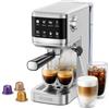 VIOMI T1B Pro 20 Bar Macchina per Caffè Espresso con Montalatte, 2-in-1 | Caffè in Polvere e Cialde, Cold Brew, Touchscreen, Macchina Latte e Cappuccino, Autopulizia, Serbatoio 1,1 L, Acciaio Inox