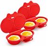 Generic 2 Cuociuova Microonde, Portauova Doppio Con Coperchio，Rosso | Cuoci Uova Rapido Per Colazione, Accessorio Cucina Salvaspazio Per Preparare 2 Uova Al Microonde