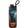 CSIVKEJ Borraccia termica con stampa gatto nero, 510 ml, in acciaio inox, per sport e viaggi