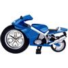 Homefurnishmall Sveglia modello moto, orologio decorativo creativo da scrivania con allarme forte per cucina, casa, ufficio, design retrò in plastica, rosso (blu)