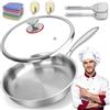 Pealeaf Padella in titanio 2027 senza rivestimento, martellata, 22-32 cm (With lid,22CM)