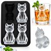 xlwen Stampo per Cubetti di Ghiaccio in Silicone per Gatti,Stampo per Cubetti di Ghiaccio a 3D,con coperchio e imbuto,Silicone Stampi Ghiaccio,senza BPA,per Gelato,Whisky,Cocktail
