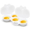 Generic 2 Cuociuova Microonde, Portauova Doppio Con Coperchio，Bianco | Cuoci Uova Rapido Per Colazione, Accessorio Cucina Salvaspazio Per Preparare 2 Uova Al Microonde