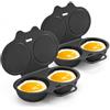 Generic 2 Cuociuova Microonde, Portauova Doppio Con Coperchio，Nero | Cuoci Uova Rapido Per Colazione, Accessorio Cucina Salvaspazio Per Preparare 2 Uova Al Microonde