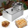 Lilyeriy Friggitrice elettrica da 6 l, in acciaio inox, con cestello e coperchio, per uso domestico e commerciale, 2500 W, 220 V, con controllo della temperatura