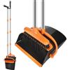 UBBOY Scopa e paletta 123cm,manico estendibile,salvaspazio,cucina garage | Pettine integrato per rimuovere capelli,pieghevole salvaspazio,ergonomico per pulizie quotidiane interni/esterni