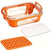 DGSL Pirofila Airfryer in vetro per Ninja AF400EU/DZ400EU/AF500EU & COSORI con anello in silicone rimovibile, senza BPA, lavabile in lavastoviglie (arancione)