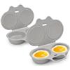 Generic 2 Cuociuova Microonde, Portauova Doppio Con Coperchio，Grigio | Cuoci Uova Rapido Per Colazione, Accessorio Cucina Salvaspazio Per Preparare 2 Uova Al Microonde