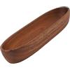 Nikou Insalatiera in legno, grande capacità a forma di barca, ciotola per cibo, pane, frutta, snack, dert, 30 x 8,5 x 4,5 cm, ciotola multiuso in legno