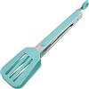 Hoshen - Pinze da cucina in silicone da 26,5 cm, maniglie in acciaio inox, clip anti-scottatura, per pane, bistecca a scomparsa, colore: Blu