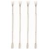 WDMT Set di 4 raschietti in acciaio inox - Posate per frutti di mare double face, ideali per ostriche, aragoste e granchi, argento