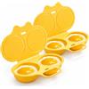Generic 2 Cuociuova Microonde, Portauova Doppio Con Coperchio，Giallo | Cuoci Uova Rapido Per Colazione, Accessorio Cucina Salvaspazio Per Preparare 2 Uova Al Microonde