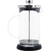 Cabilock Caffettiera a Stantuffo Set in Vetro e Acciaio Inox Argento | Uso Manuale Semplice, Finitura Resistente alla Ruggine, per Caffè e Latte, Regalo per Ristoranti