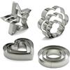 SHSHbuy Set di 12 formine per biscotti a forma di cuore, a forma di stella, per biscotti di Natale, in acciaio inox, per biscotti