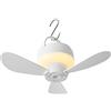 Generic Ventilatori a baldacchino dimmerabili USB da 14 cm, 5 velocità brezza e ricaricabili, da appendere, con luci LED, per tende, baldacchini, spiaggia, camper, auto, camper e all'aperto