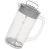 zwxqe Brocca per miscelazione, brocca per miscelazione dell'acqua, brocca a pompa a mano, caraffa per acqua in vetro da 2 litri Caraffa resistente al calore con pennello e cucchiaio per mescolare bevande