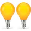 Lustaled Lampadine Piccola a LED E14 2000K, Blocco della Luce Blu, 2 Pezzi | Lampadine LED Luce Calda Ambra, Lampada Notturna 4W, per Camera da Letto, Sonno Sano, per Nursery del Bambino, Decorativa
