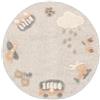 RugVista Round-trip Tappeto per bambini, Ø 100 cm, Terracotta | Moderni, Rotonda, Pelo medio, Lavabile solo a secco, Oeko-Tex 100, Senza sostanze chimiche pericolose, Cameretta