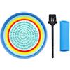 DCHR Piatto Grattugia in Ceramica 4,5 Pollici Grattugia Ceramica Piattino Grattugie Multifunzione con Spazzola e Pelapatate per Aglio per Cucina e Famiglia