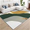 Générique Moderno astratto Tappeto Soggiorno Camera da Letto 60 x 90 cm | Lavabile in lavatrice, in rame, linee, verde scuro, oro, grande tappeto a pelo corto, antiscivolo, morbido per adulti