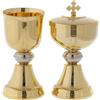 Holyart Calici Pissidi Patene metallo: Calicetto e Pissidotta ottone dorato, Calice