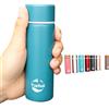 YUEHAI Borraccia in acciaio inox, mini fiaschetta da 150 ml, piccola capacità per caffè, borraccia termica portatile da viaggio (blu opaco)
